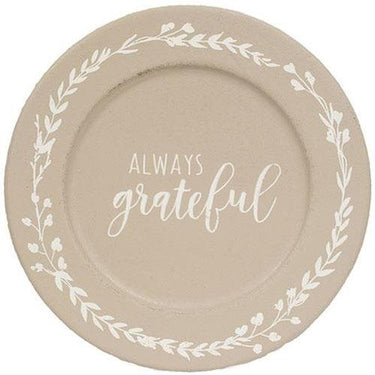 Always Grateful Floral Band Plate 3 Asstd sold individually - The Fox Decor